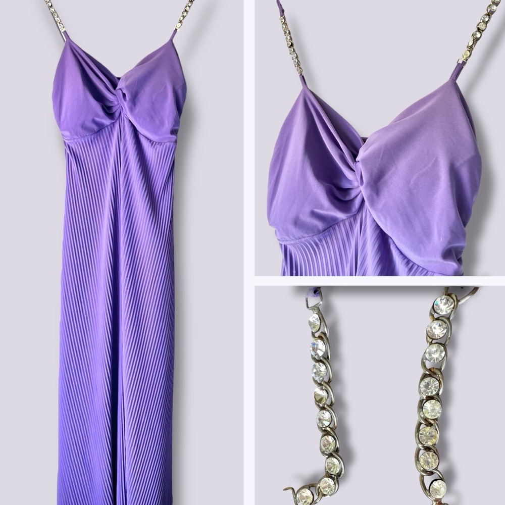 Preloved Chic Pleated Lavender Maxi Dress w/ Strappy Details from Argentina S-M